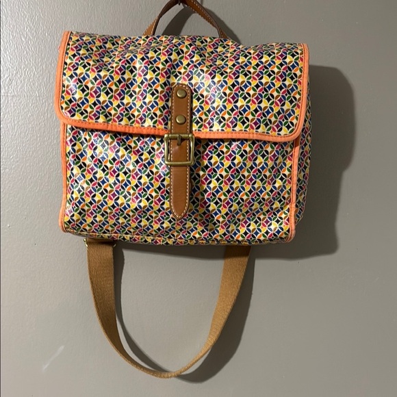 Fossil Orange and Brown Backpack with Timeless Appeal - Picture 1 of 8